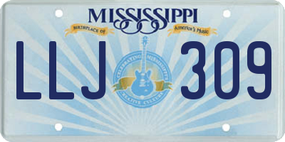 MS license plate LLJ309
