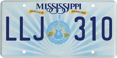 MS license plate LLJ310
