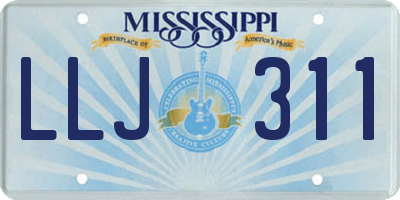 MS license plate LLJ311