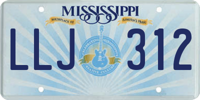 MS license plate LLJ312
