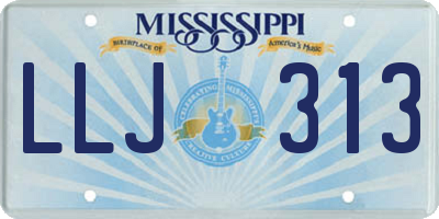 MS license plate LLJ313