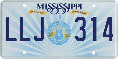 MS license plate LLJ314