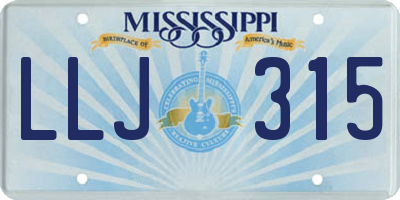 MS license plate LLJ315