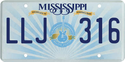 MS license plate LLJ316