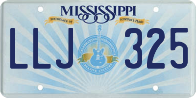 MS license plate LLJ325