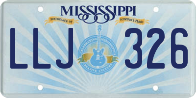 MS license plate LLJ326