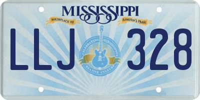 MS license plate LLJ328
