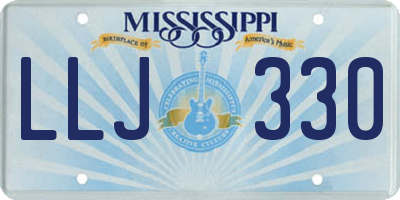 MS license plate LLJ330