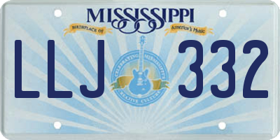 MS license plate LLJ332