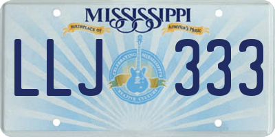 MS license plate LLJ333