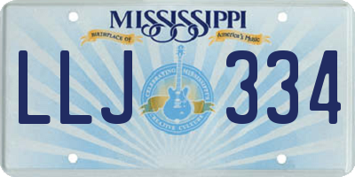 MS license plate LLJ334