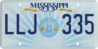 MS license plate LLJ335