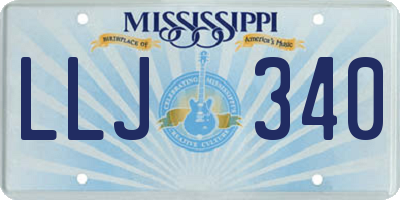 MS license plate LLJ340