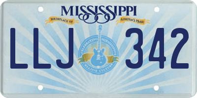 MS license plate LLJ342