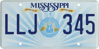 MS license plate LLJ345