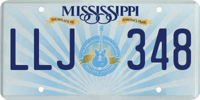 MS license plate LLJ348