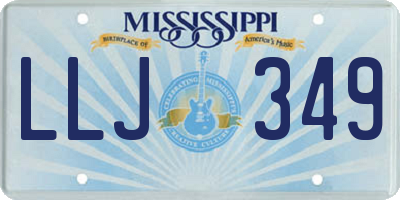 MS license plate LLJ349