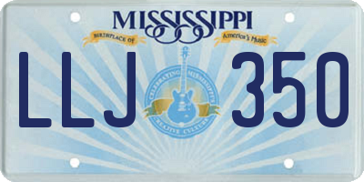 MS license plate LLJ350