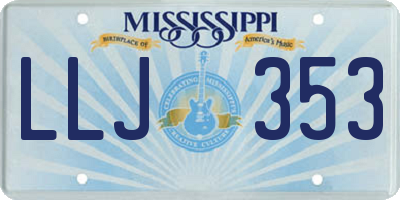MS license plate LLJ353