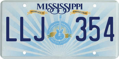 MS license plate LLJ354