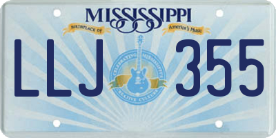 MS license plate LLJ355