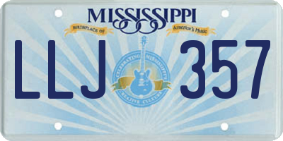MS license plate LLJ357