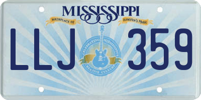 MS license plate LLJ359