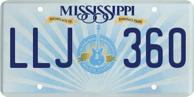MS license plate LLJ360
