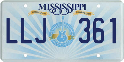 MS license plate LLJ361