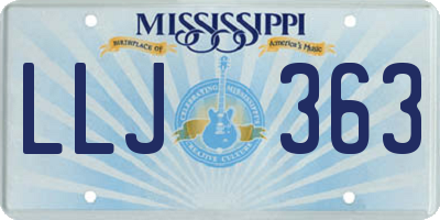 MS license plate LLJ363