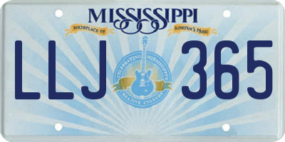 MS license plate LLJ365
