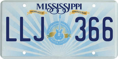 MS license plate LLJ366
