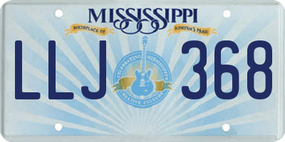 MS license plate LLJ368