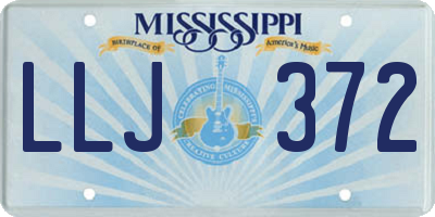 MS license plate LLJ372