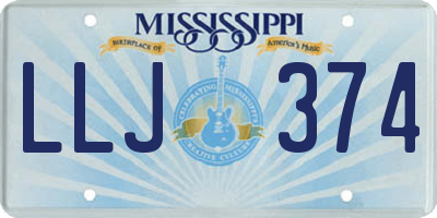 MS license plate LLJ374