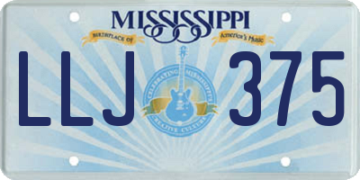 MS license plate LLJ375
