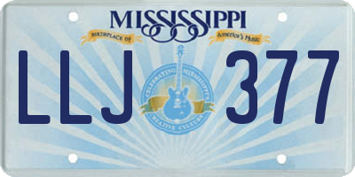 MS license plate LLJ377
