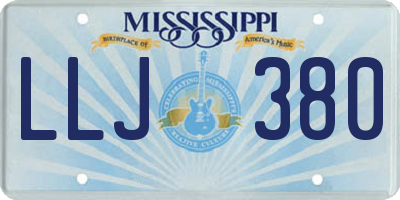 MS license plate LLJ380