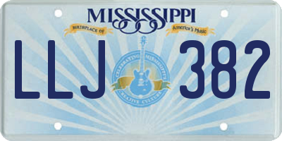 MS license plate LLJ382