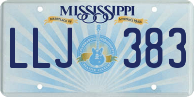 MS license plate LLJ383