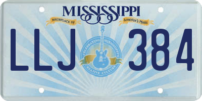 MS license plate LLJ384