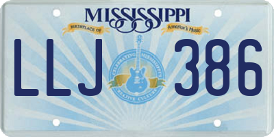 MS license plate LLJ386