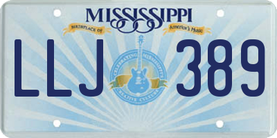 MS license plate LLJ389