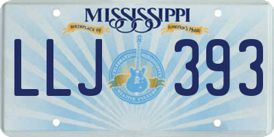 MS license plate LLJ393