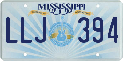 MS license plate LLJ394
