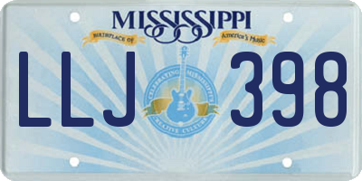 MS license plate LLJ398