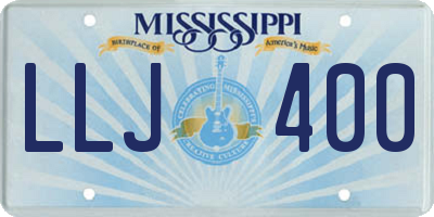 MS license plate LLJ400
