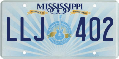 MS license plate LLJ402