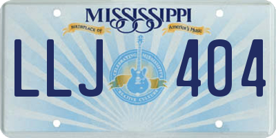MS license plate LLJ404