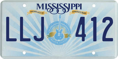 MS license plate LLJ412